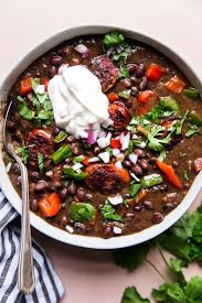Black Beans And Rice With Sausage Slow Cooker Easy Black Bean Soup Recipe Bean Soup Recipes Bean Sausage Soup Soup Recipes