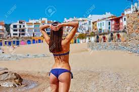 One of the most popular beaches and has a stop metro force nearby the station barceloneta and ciutadella. Portrait Of Sexy Woman Posing At The Sea Coast Beach Of Calella Stock Photo Picture And Royalty Free Image Image 122958590