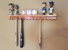 26 1/2 inches wide by 25 inches tall. 15 Mini Baseball Bat Rack With Display Shelf Oak Etsy Baseball Bat Rack Baseball Bat Display Display Shelves