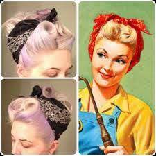 Image Result For Rosie The Riveter Hair Down Bandana Hairstyles Short Rockabilly Hair Womens Hairstyles