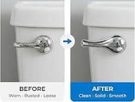Qualihome Toilet Handle Lever Flush Replacement, Front Mount, Chrome,  Universal Fitting