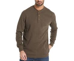 Davis pleather Long Sleeve Men's Henley