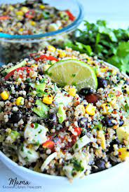 Ingredients for vegan quinoa salad. Southwest Quinoa Salad Gluten Free Dairy Free Option Mama Knows Gluten Free