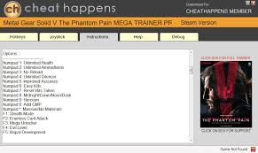 Metal Gear Solid 5 The Phantom Pain Trainer 18 V1 15 Cheathappens Com Download Gtrainers