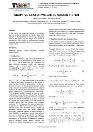 Adaptive Center Weighted Median Filter