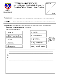 Top Pdf Peperiksaan Akhir Tahun Bahasa Inggeris Tahun 3 Sumber Pendidikan Bi Paper 2 Yr 3 123dok Com