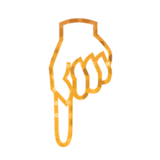 005669 Orange Fiesta Icon Arrows Hand Clear Pointer Down Hands Icon Icon Catechism