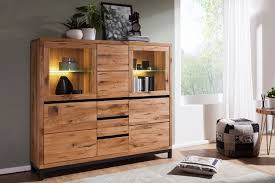 Ein Echter Hingucker Ist Das Wunderschone Highboard Tabea Aus Massiver Wildeiche Geolt Das Highboard Tabea Mit 3 H Highboard Eiche Highboard Esszimmerschrank
