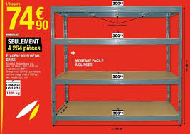 Brico depot etagere de rangement. Promo Etagere Bois Metal Grise Chez Brico Depot