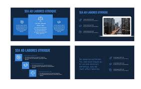 Blue and white ppt background is wave lines for business and marketing system. Oslo Professional Navy And Blue Free Powerpoint Template Slides Gallery