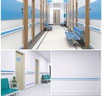 Anti-Collision Hospital Hallway Corridor PVC Handrail