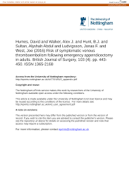 Humes, David and Walker, Alex J. and Hunt, B.J. and Sultan, Alyshah Abdul  and Ludvigsson, Jonas F. and West, Joe (2016) Risk of
