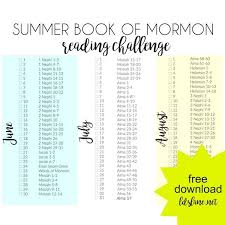 Summer Book Of Mormon Reading Challenge Lds Lane