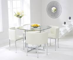 What if you have a cream leather sofa in the living room like the one above? Balenda Stowaway Dining Set With 4 Cream Dining Chairs Designer Sofas4u
