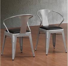 Industrial Metal Steel Stackable Kitchen Chair Set Of 4 Padded Seat Dining New Ebay Dining Chairs Chair Set Chair