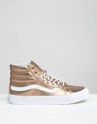 Black And Rose Gold Vans Gold High Tops Vans Shoes Vans Gold High Tops Vans Shoes