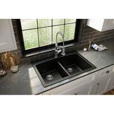 33'' l x 22'' w. Karran Quartz 33 Lx 22 W Double Basin Drop In Kitchen Sink Reviews Wayfair