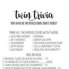 Check out our trivia quiz q&a to see some of the famous people who shared a whom with their brother . Twin Baby Shower Game Twin Trivia Questions Instant Etsy