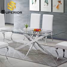 Browse our selection of contemporary, traditional, transitional and casual dining room tables and order with confidence online. China Stainless Steel Base Glass Dining Room Tables For Restaurant Furniture China Dining Table Dining Table Set