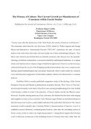 Pdf The Primacy Of Culture The Current Growth Or Manufacture Of Consensus Within Fascist Studies
