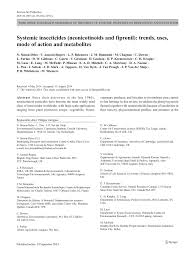 We did not find results for: Pdf Systemic Insecticides Neonicotinoids And Fipronil Trends Uses Mode Of Action And Metabolites