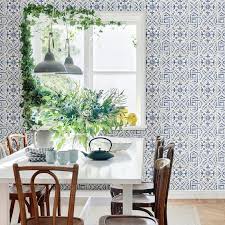 Feinberg Spanish Tile 33 L X 20 5 W Geometric Wallpaper Roll Tile Wallpaper Geometric Wallpaper Brewster Wallpaper