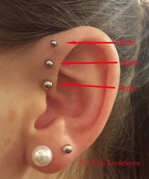Forward Helix, Triple Helix, 18g 16g 14g x 8mm Long x 2mm 3mm 4mm Ball Sizes, Flat Back Labret Stud, Tragus, Helix, Lobe, Labret, Ear, - Etsy Polska