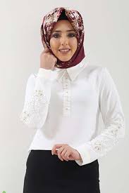 Kollari Nakisli Gomlek Pwr4058 1 Ekru Gomlek Mankenler Giyim