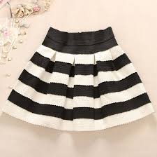 Black And White Striped Pleated Skirt Cute Black And White Stripes Skirt Fashion White Striped Skirt Black And White Skirt
