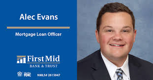 We're thrilled to announce Alec Evans as the new Mortgage Loan Officer for  Quincy, IL and nearby areas. He will assist customers with mortgage  lending, including home purchases, refinances, and personal loans.