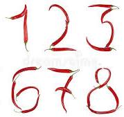 Numbers made from chili stock illustration. Illustration of ...