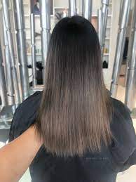 Ash Brown Balayage Ombre Black Hair Balayage Asian Ombre Hair Balayage Straight Hair