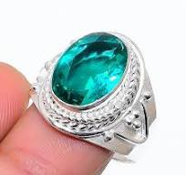 Paraiba TourmalineGemstone Handmade 925 Sterling Silver Jewelry Ring Sz 8.5 (US)