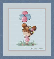 Go to getting started and check out our stitch tutorials. Cute Little Girl With Balloons And Flowers Baby Girl Cross Etsy Cross Stitch Baby Cross Stitch Cross Stitch Patterns