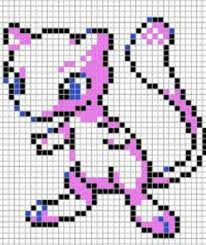 Mew Pokemon Sprite Grid Punto Croce Perline Schema