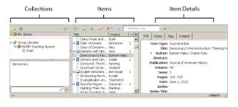 Zotero Interface Writing Tips Teaching Library