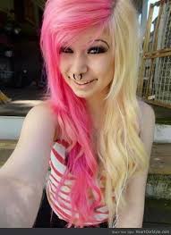 Half Blonde Half Pink Emo Scene Hair Scene Hair Blonde Scene Hair