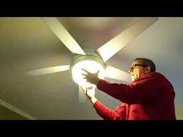 It's the round cap, about 3 across, which i always throw away when adding a light to a fan. How To Remove Dome Globe Glass Light Replacement On Hampton Bay Ceiling Fan Windward Ii Youtube