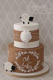 Sheep Baby Shower Cake Rustic Baby Shower Cake Baby Shower Cakes Neutral Shower Cakes