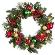 Improvements Merry And Bright Lighted Christmas Wreath 16 7 98 Liked On Polyvore Featur Merry Bright Christmas Easy Holiday Decorations Christmas Wreaths