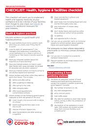 Hygiene is important regardless of where you are. Https Www Safeworkaustralia Gov Au Sites Default Files 2020 04 Covid 19 Good Hygiene Checklist Pdf