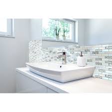 Back to the tiling process. Mosaic Tile Backsplash Bathroom Home Design