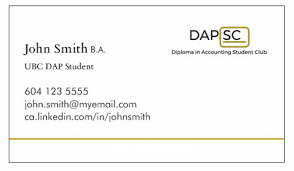 Similarly, a student business card work in the same way as having a personal branding and serving as a marketing tool, only that it is for students who are still seeking job opportunities and are still building their name so that a company will hire them. Dap Business Card Orders Ubc Dap Student Club