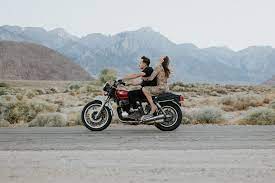 They Celebrated 5 Years With A Motorcycle Trip To The Sierra Nevada Green Wedding Shoes Motorcycle Travel Sierra Nevada Motorcycle Couple Pictures