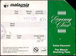 Your boarding pass if you check in online, we'll send your boarding pass by email. Malaysian Airlines Boarding Pass