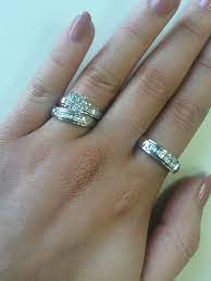 1 2 Ct T W Diamond Trio Matching Wedding Ring Set 14k Yellow Gold Diamond Wedding Rings Sets Matching Wedding Rings Matching Wedding Ring Sets