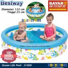 Bestway Kolam Renang Anak Ocean Life Pool 122 X 25 Cm Lazada Indonesia