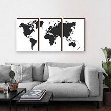 Veja mais ideias sobre mapa mundo parede, mapa mundi, guerra do vietnã. Trio De Quadros Mapa Mundi Preto Box De Madeira Parede Divertida