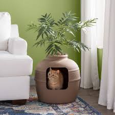 Cats are the best, but living with a litter box isn't exactly an aesthete's dream. Archie Oscar Elijah Covered Hidden Cat Litter Box With Decorative Planter Reviews Wayfair