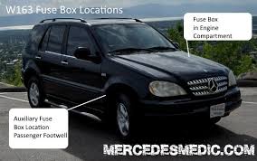 1998 2005 Benz Ml320 Ml350 Ml500 Fuse Box Location Diagram